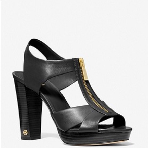MICHAEL KORS LIESEL LOCK PLATFORM Black Sandal#7.5 - Picture 5 of 6